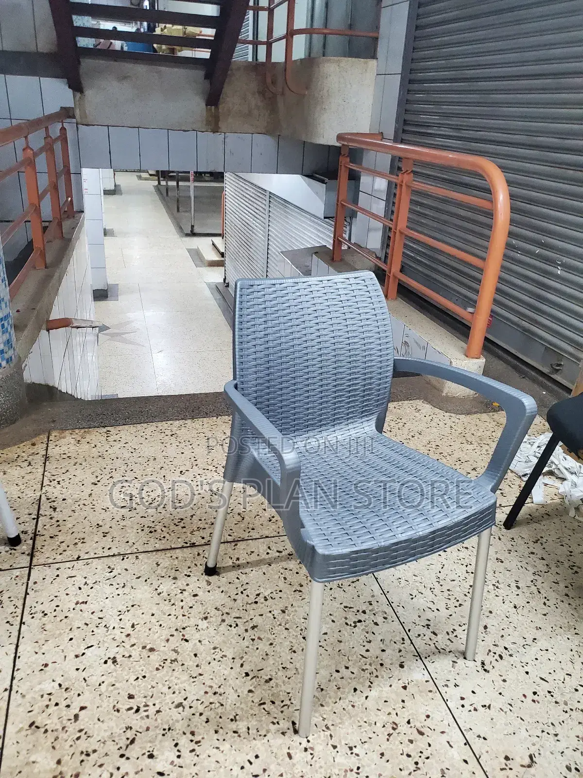 Gray and Coffee Brown Plastic Chairs Plastic Chairs