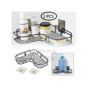 Self-adhesive Metal Bathroom Kitchen Corner Rack Shelves