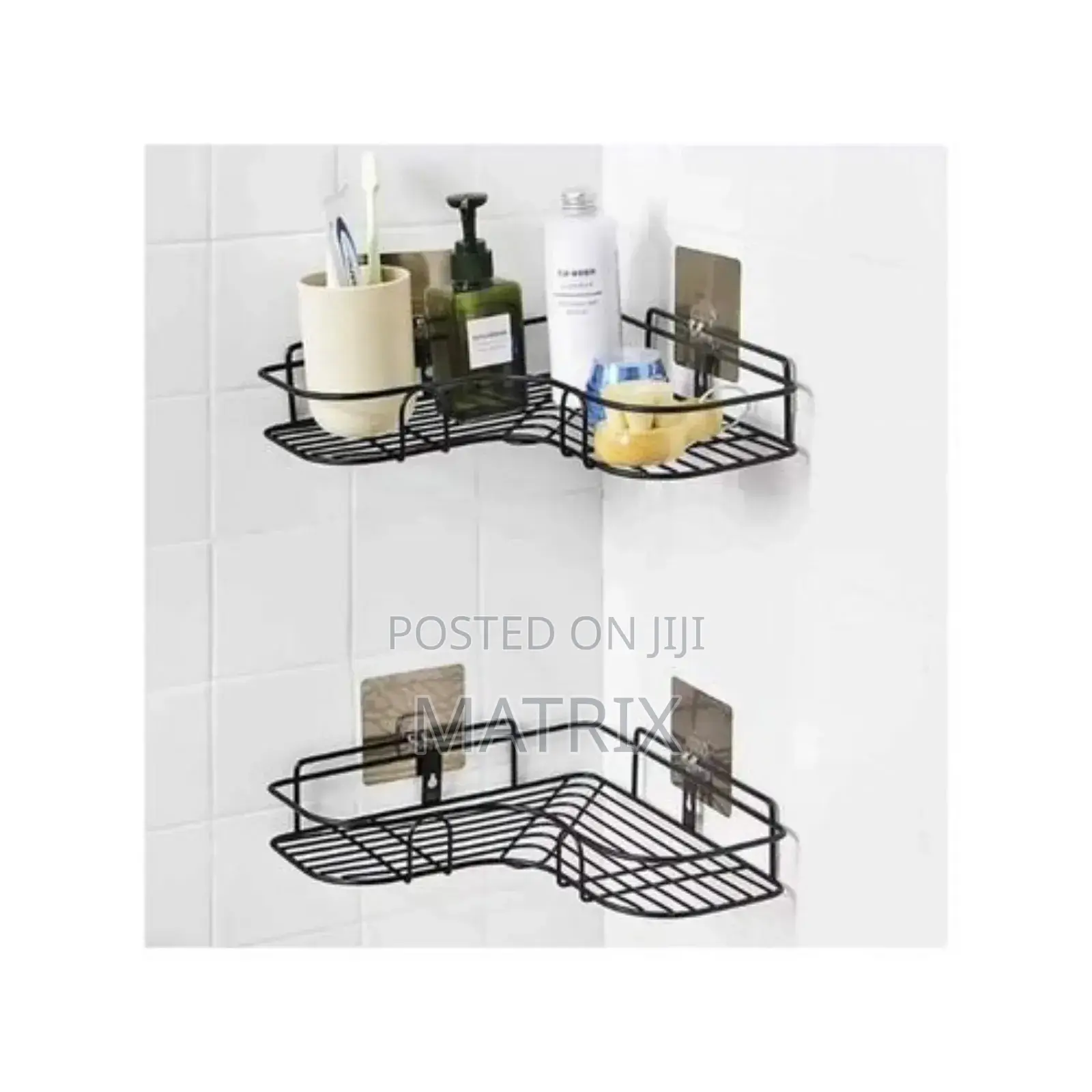Self-adhesive Metal Bathroom Kitchen Corner Rack Shelves