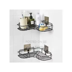 Self-adhesive Metal Bathroom Kitchen Corner Rack Shelves