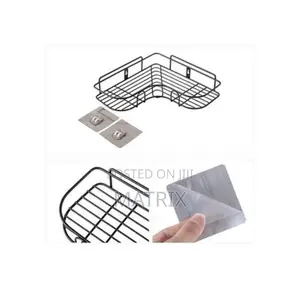 Self-adhesive Metal Bathroom Kitchen Corner Rack Shelves