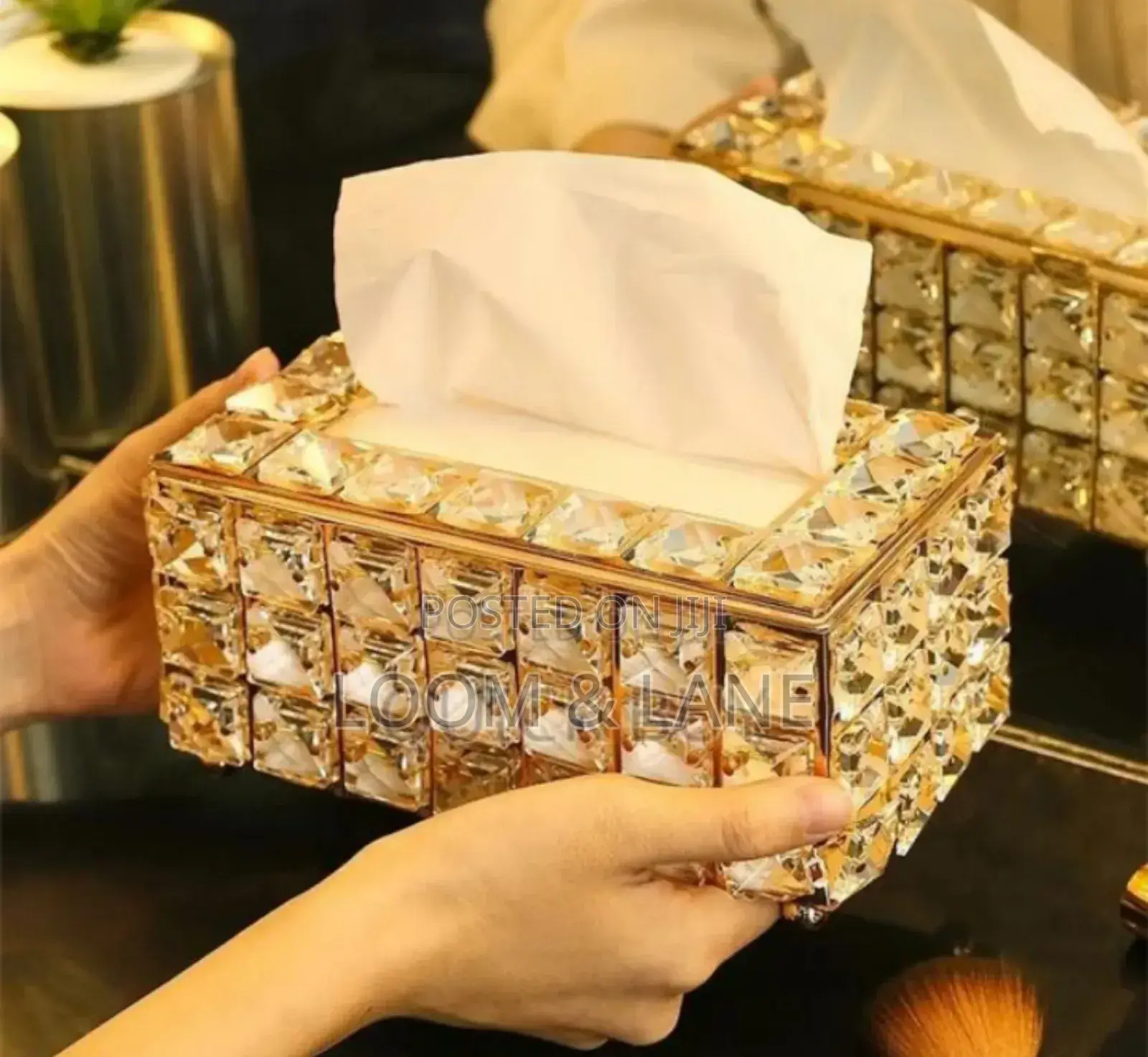 Crystal Facial Tissue Box Holder