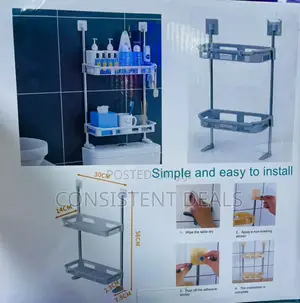 Wall Mount 2 Tier Bathroom Shower Caddy