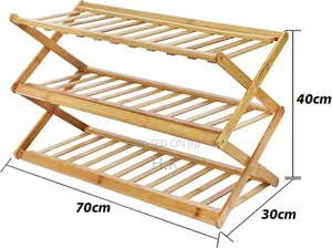 Foldable, 3-Tier Bamboo Shoe Rack