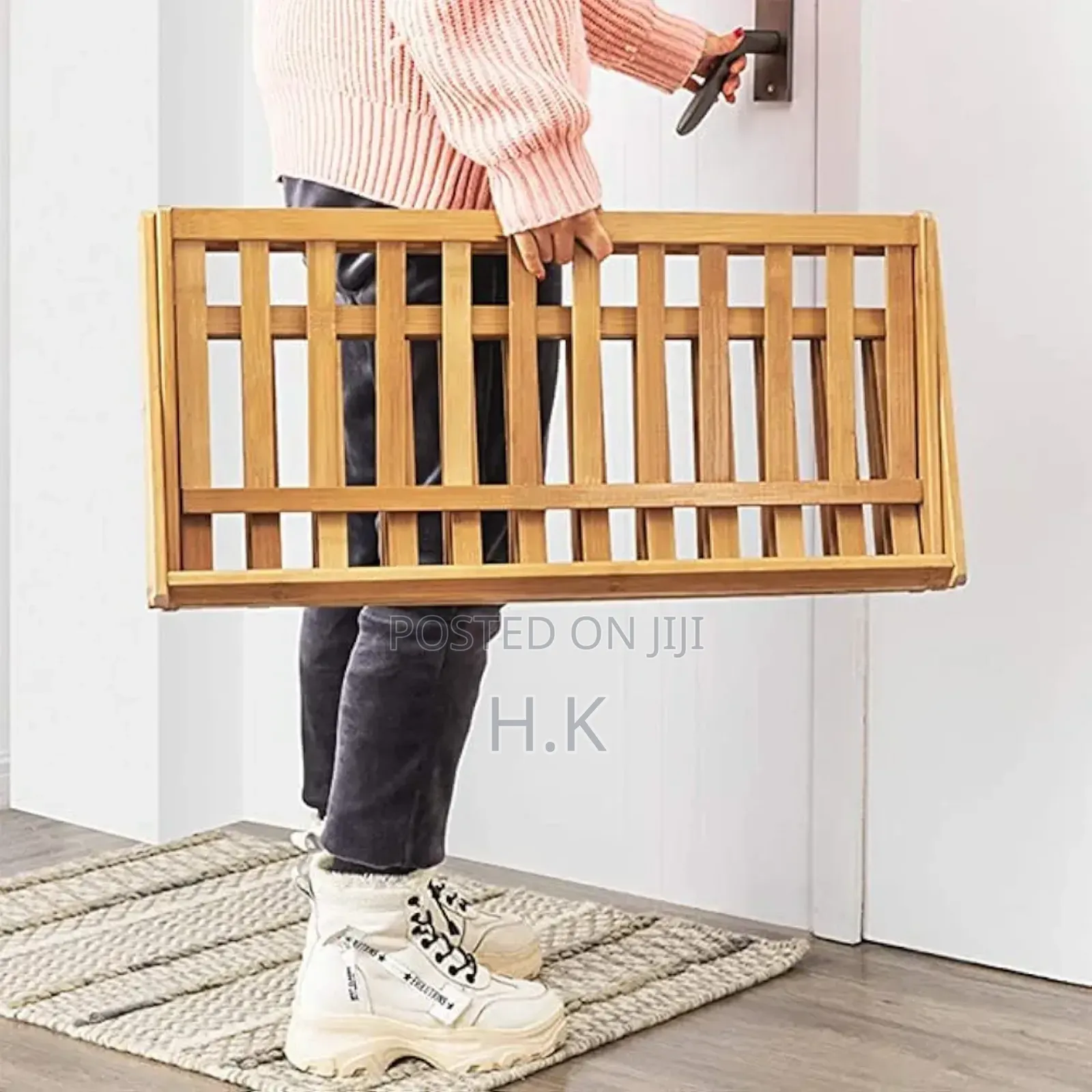 Foldable, 3-Tier Bamboo Shoe Rack