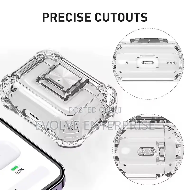 Airpods Pro 2nd Generation Clear Case Cover With Secure Lock