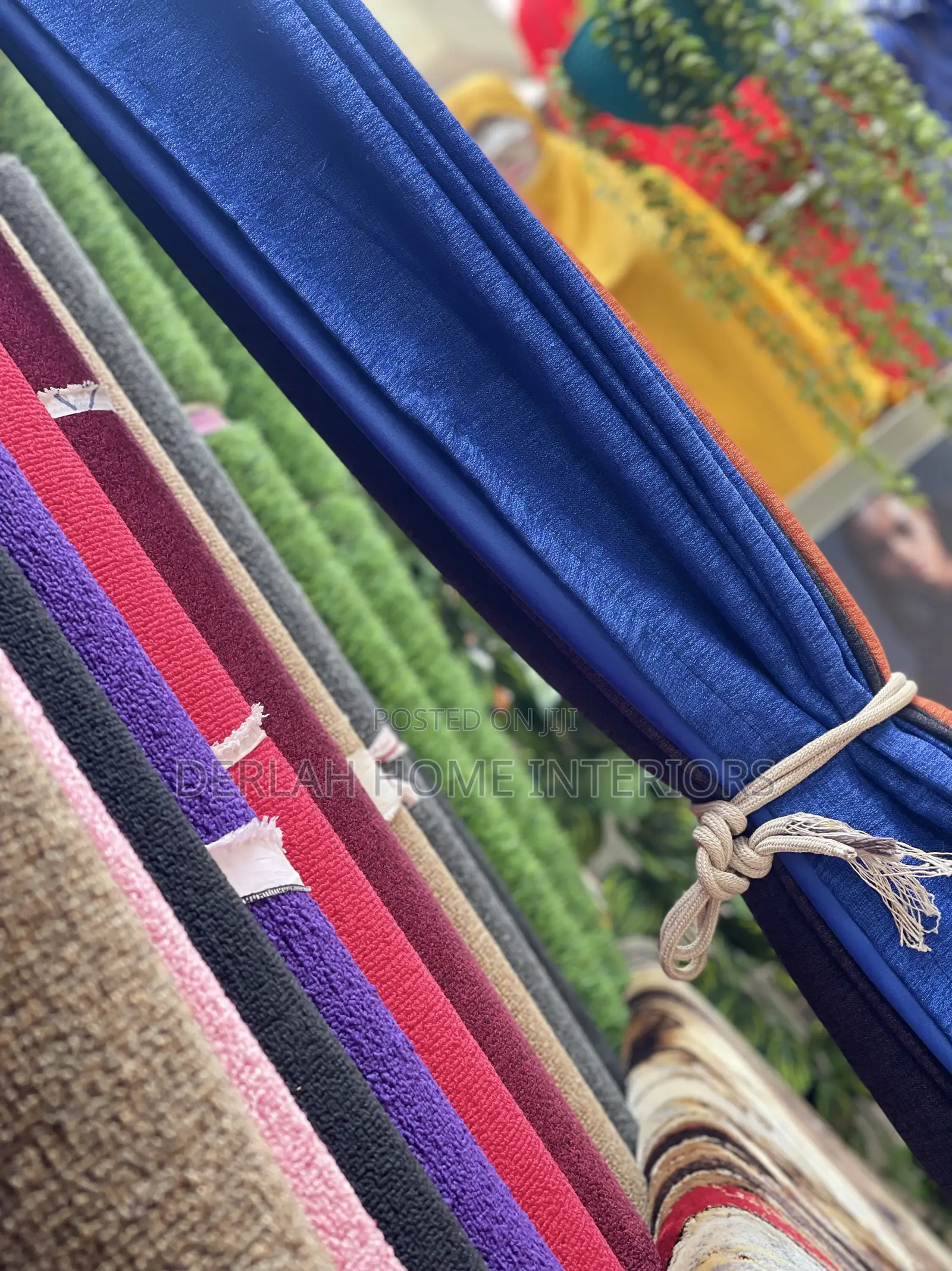 Navy Blue Curtains and Carpets