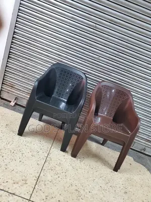 Black and Coffee Brown Plastic Chairs