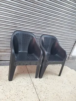 Black and Coffee Brown Plastic Chairs