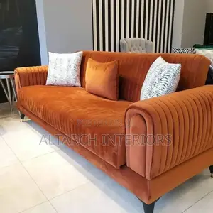 Orange 3 Seater Sofa Which Can Work as Waiting Sofa