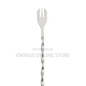 Silver Ballerina Spoon With Fork Elongated Spiral Handle