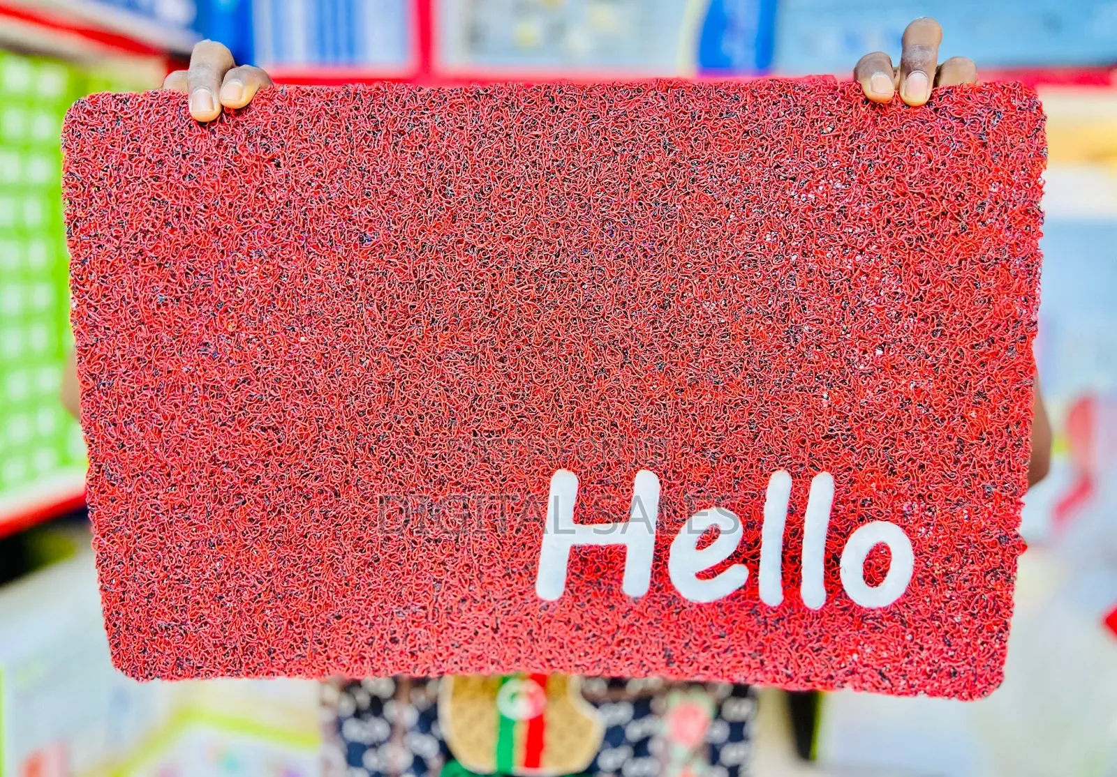 Hello Door Mats / Plain Colors-Red