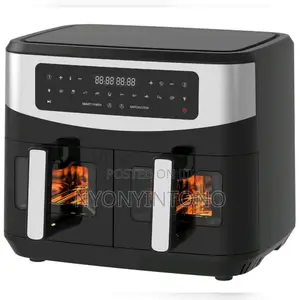 Geepas 9liters Best Quality Double Air Fryer With 2yrs Waranty