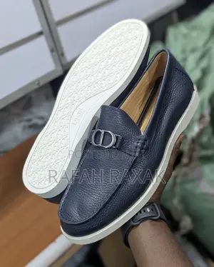 Men’S Classic Blue Christian Dior Leather Loafers