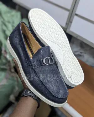 Men’S Classic Blue Christian Dior Leather Loafers