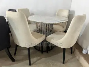 Unique Six Seats Marble Dining Table