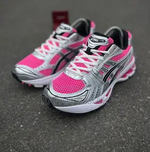 Original Unisex Silver/Pink Asics Gel Kayano 14 Sneakers