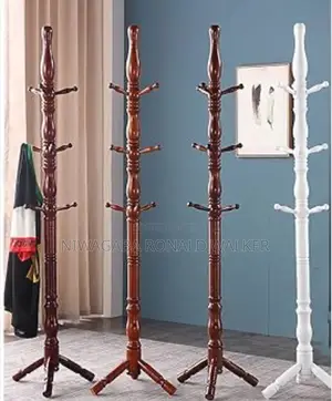 Wooden Household Coat Rack Free Standing Clothes Rack Bedroom Floor