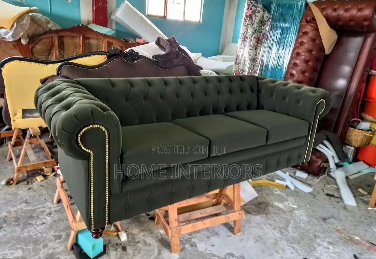 Leather Gray Three Seats Sofa