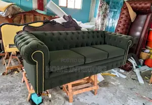 Leather Gray Three Seats Sofa