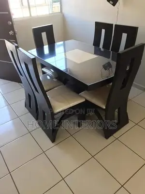 Coffee Brown Six Seats Dinning Table