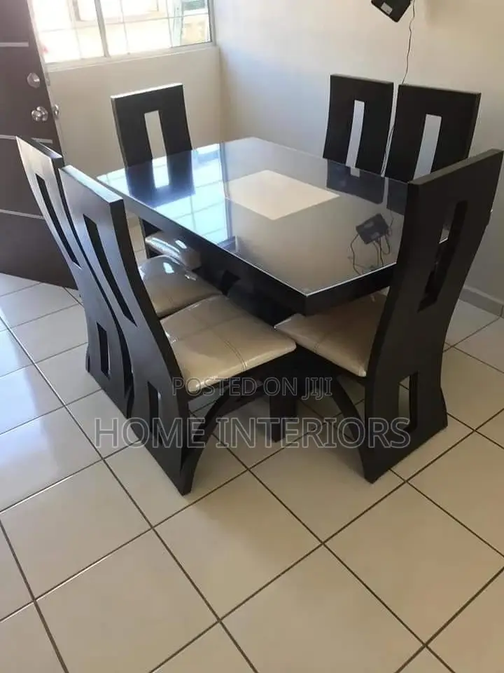 Coffee Brown Six Seats Dinning Table