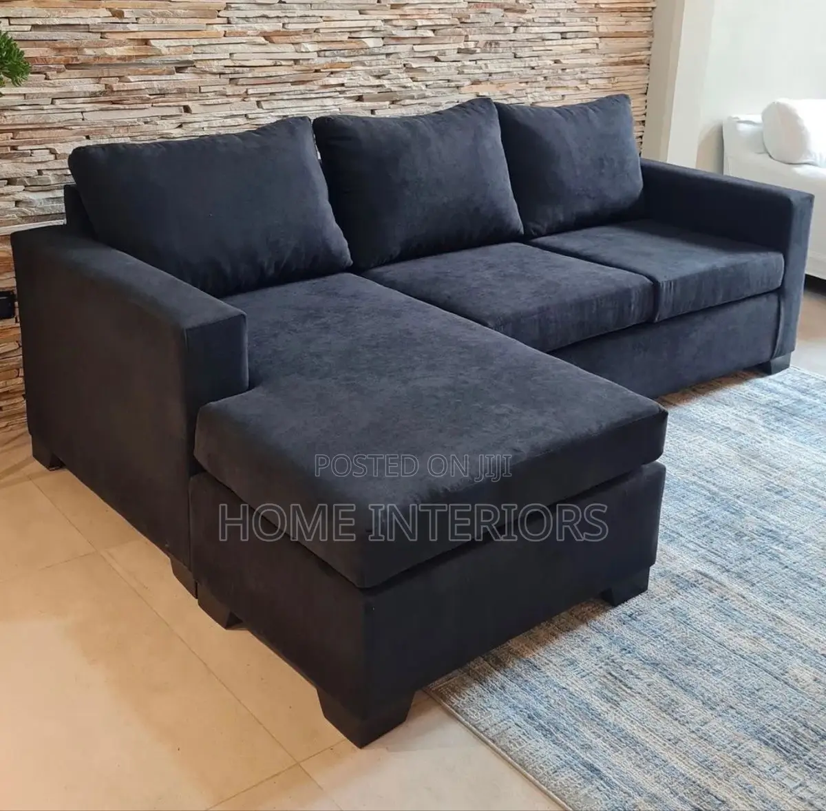 Black Gray Five Seats Sofa Set