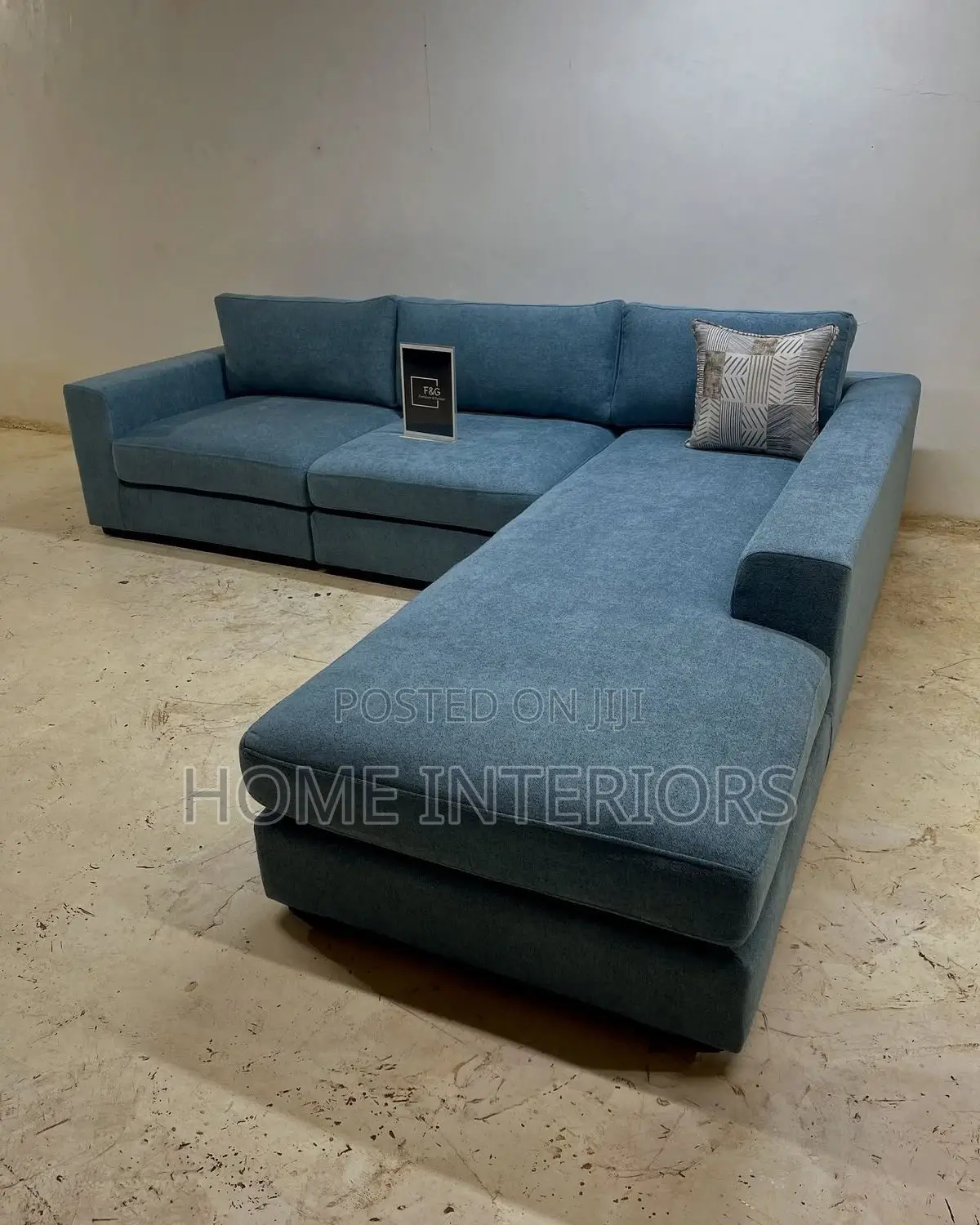 Light Blue Five Seats Sofa Set