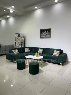 Seven Seater Sofa With Center Tables and Center Puffs