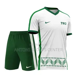 White and Green Color Plain Jersey