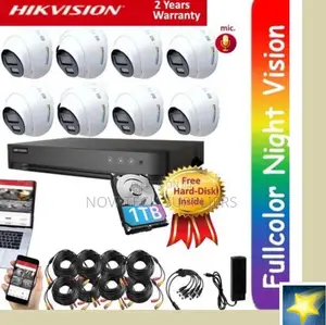 8 Channel Hik Vision Full Hd Camera Full Kit / Color Vu Tur