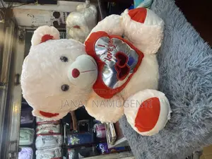 Peach Red I Love You Teddy Bear