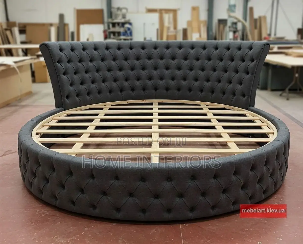 Gray Circular Bed