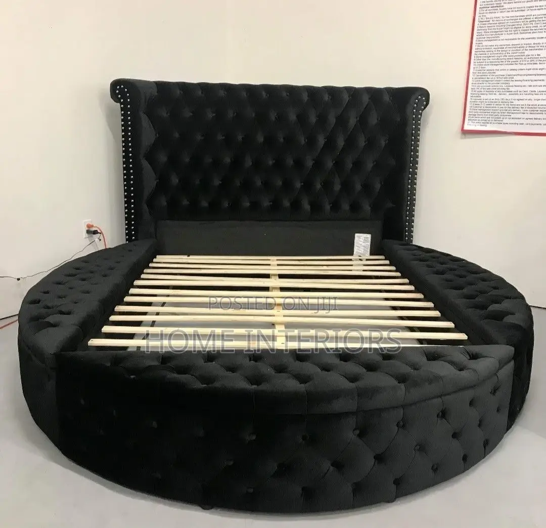 Black Circular Bed