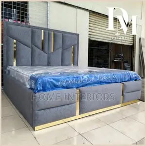 Gray Fabric 5 by 6 Bed