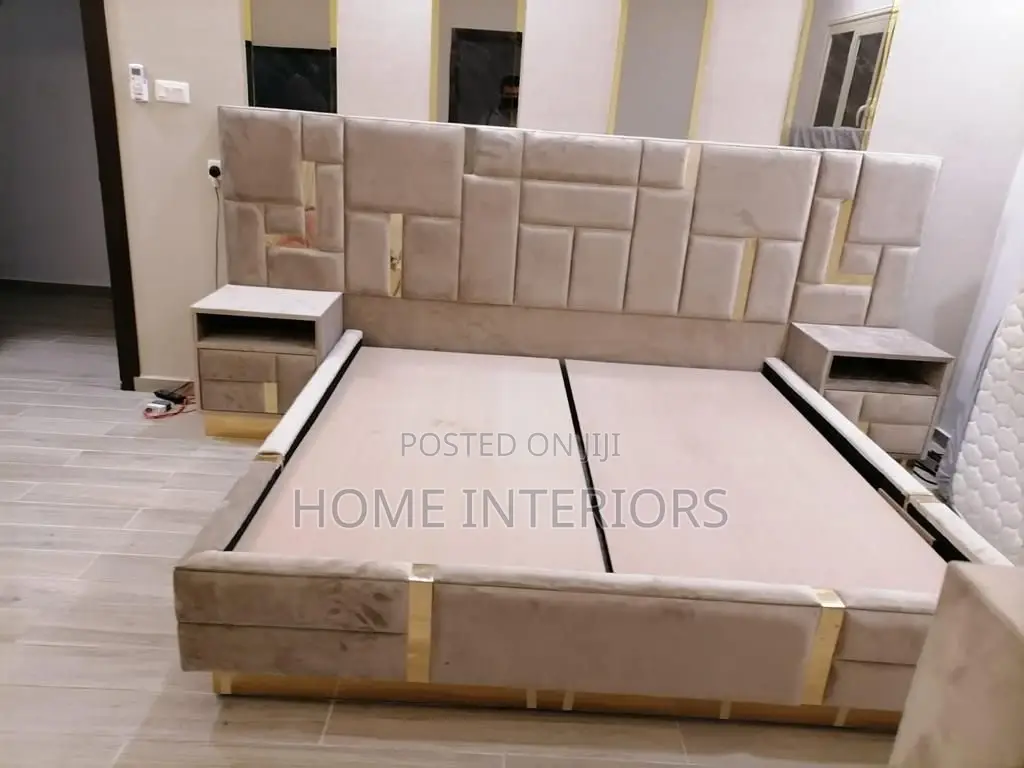 Brown Leather 5 by 6 Bed