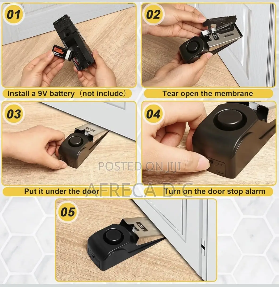 Security Door Stop Alarm Portable Hotel Security Safety Door