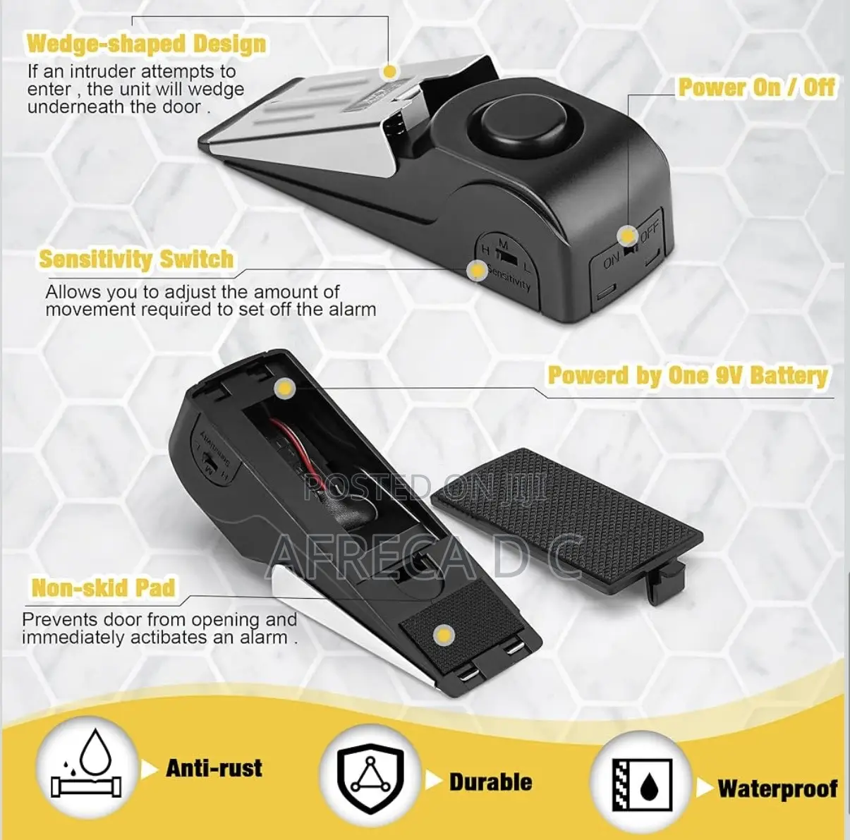 Security Door Stop Alarm Portable Hotel Security Safety Door