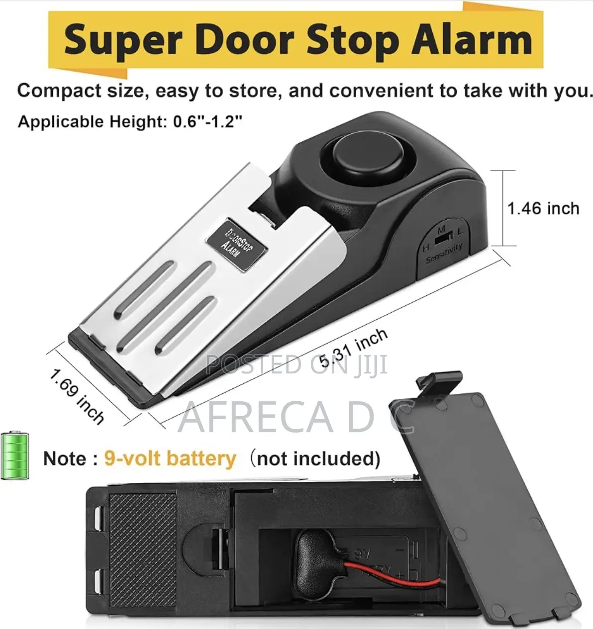 Security Door Stop Alarm Portable Hotel Security Safety Door