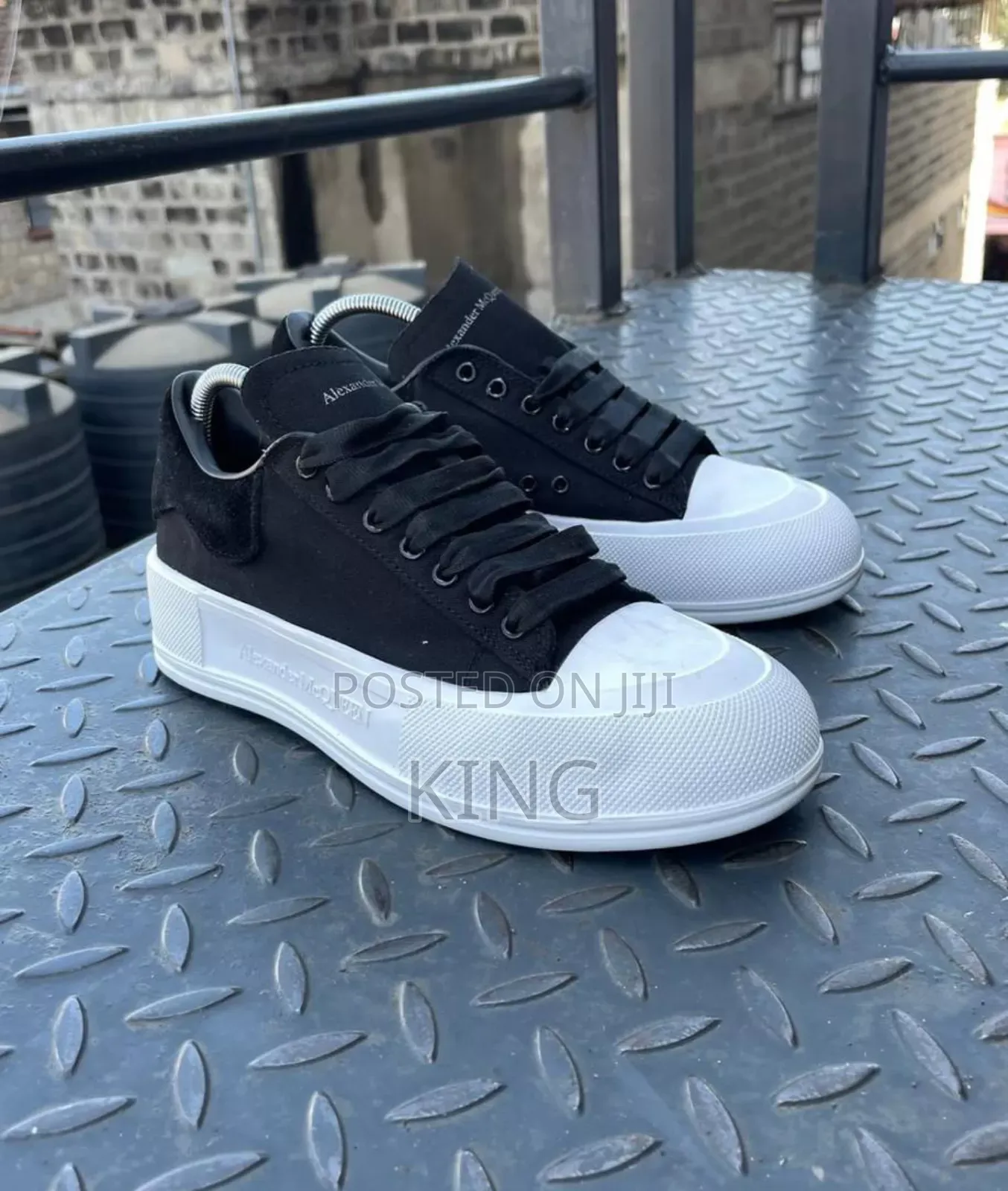 Alexander McQueen Plimsoll Black and White Sneakers