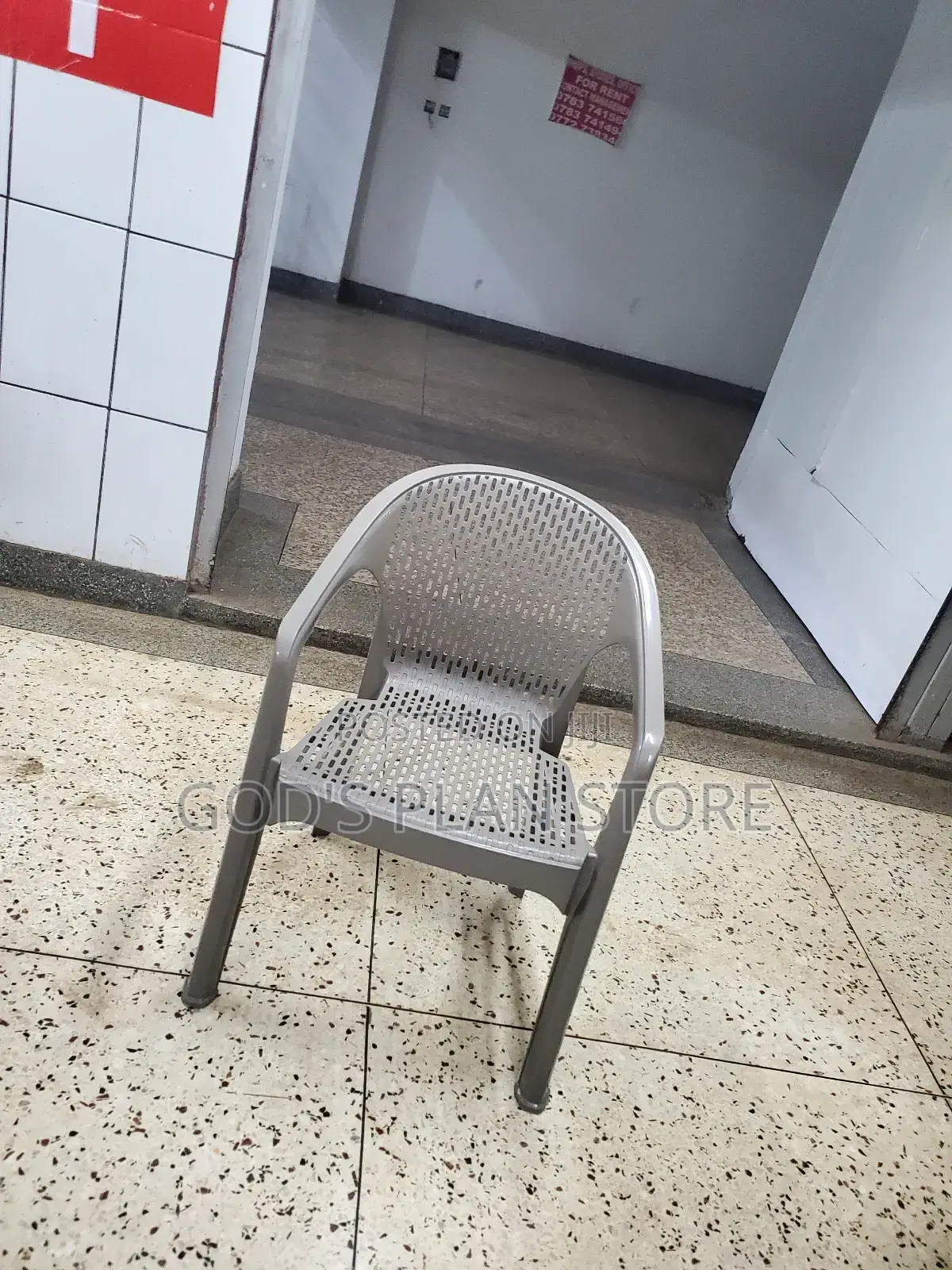 Gray Textured Armed Plastic Chairs Plastic Chairs