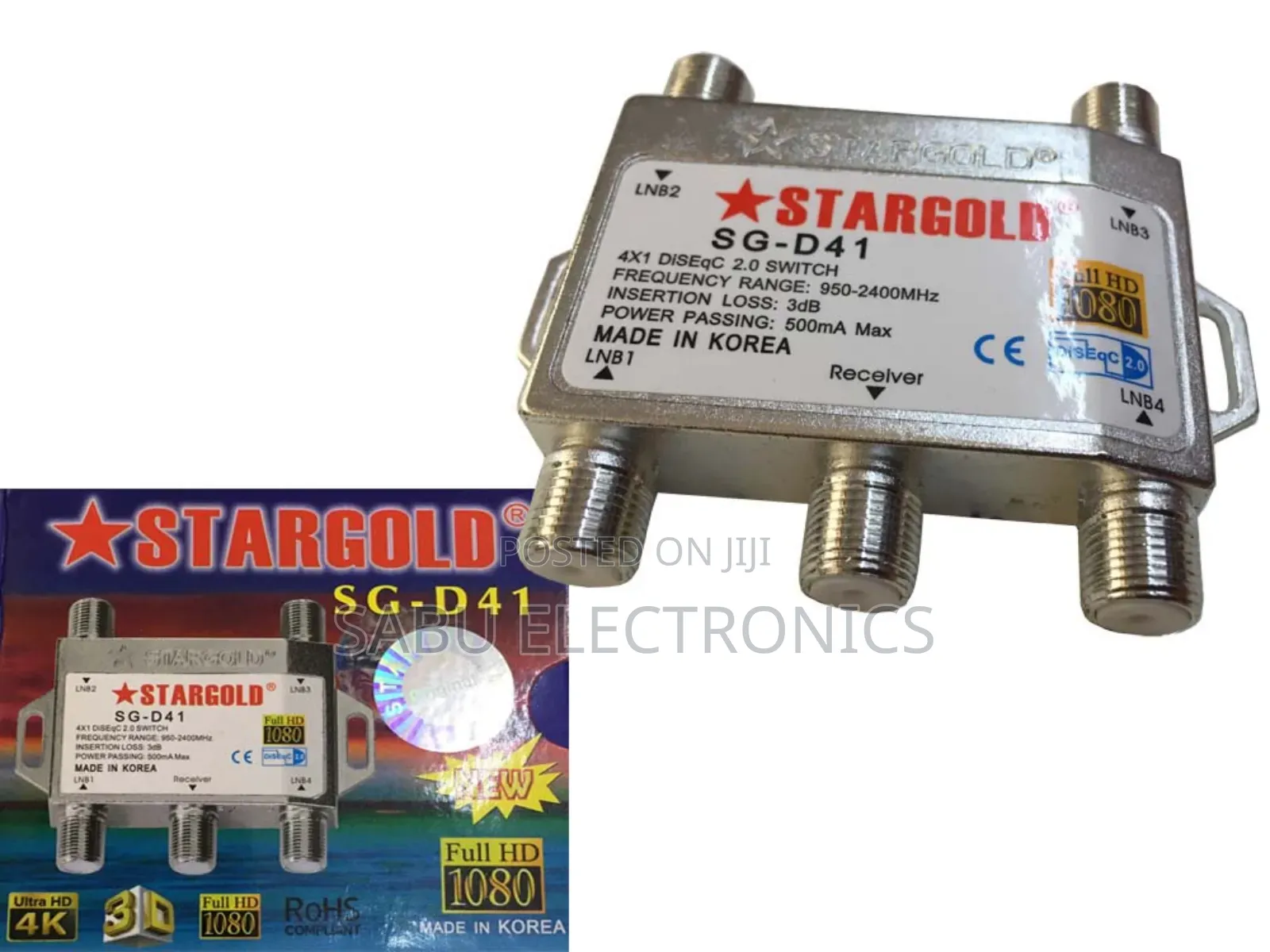 Sg-D41 4x1 Diseqc Switch – Connect Up to 4 Satellite Dishes