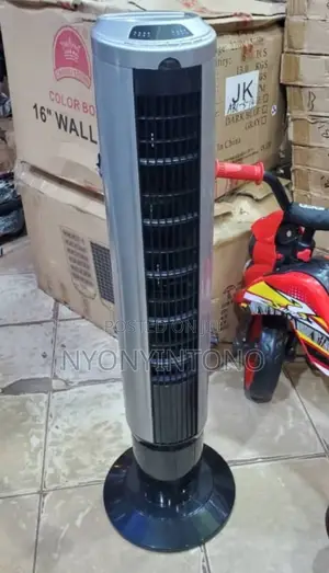 Silver High-Quality Tower Fan With Remote Controller