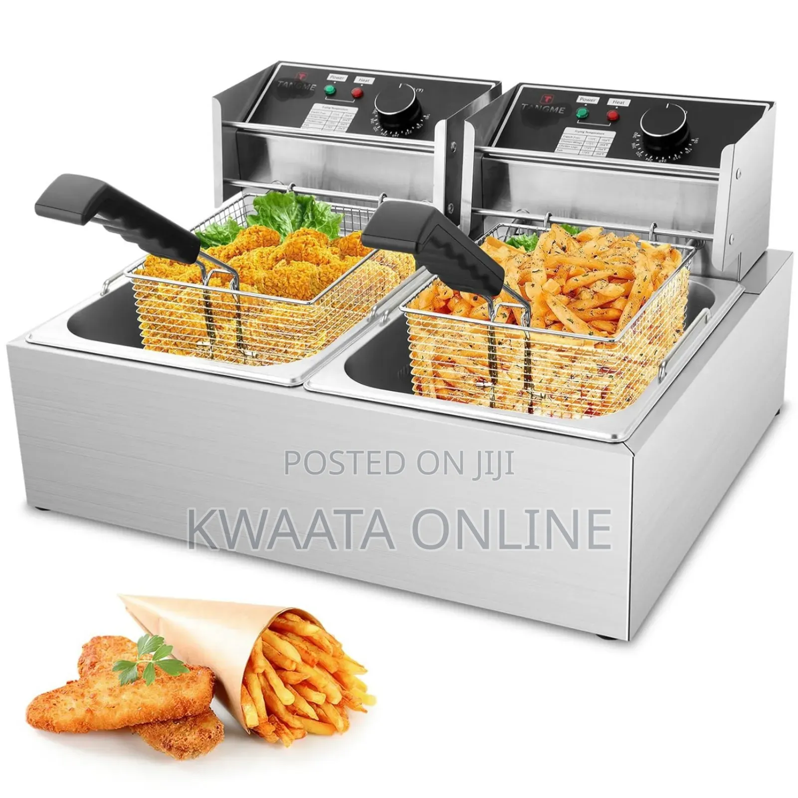 Pixel Commercial Deep Fryer, Double Baskets 6l Each,