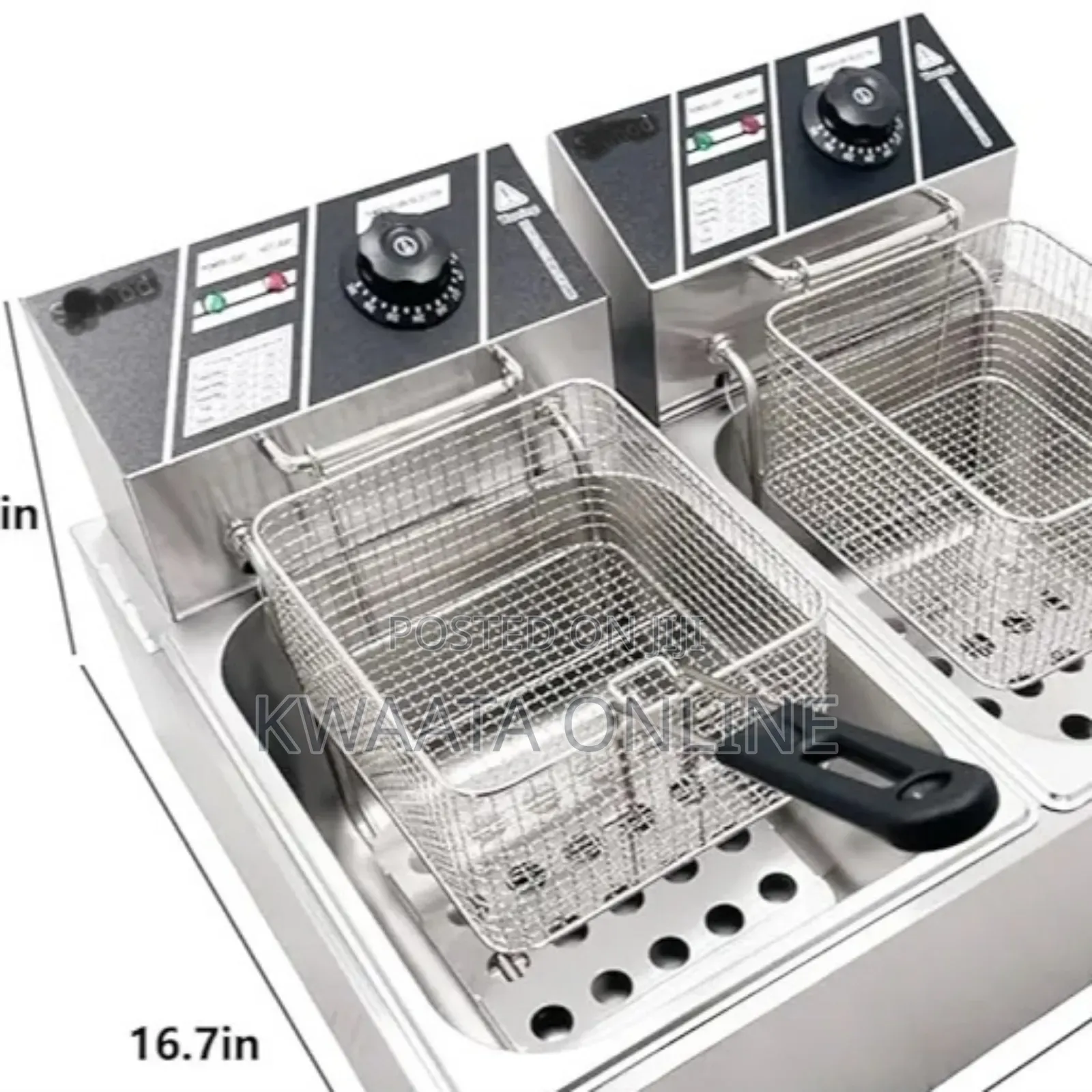 Pixel Commercial Deep Fryer, Double Baskets 6l Each,