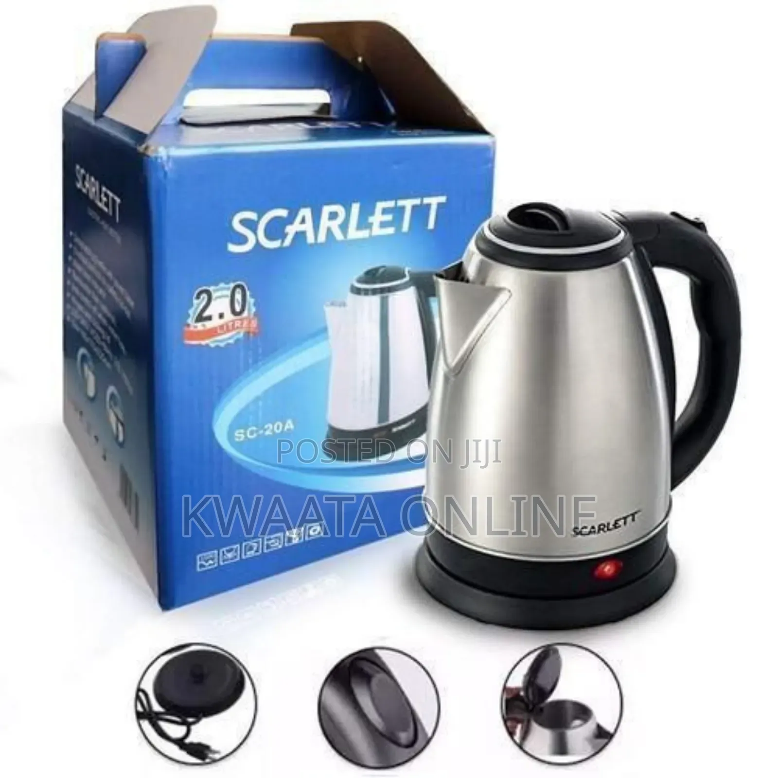Scarlett Fast Boiling Percolator, 2litres- Silver
