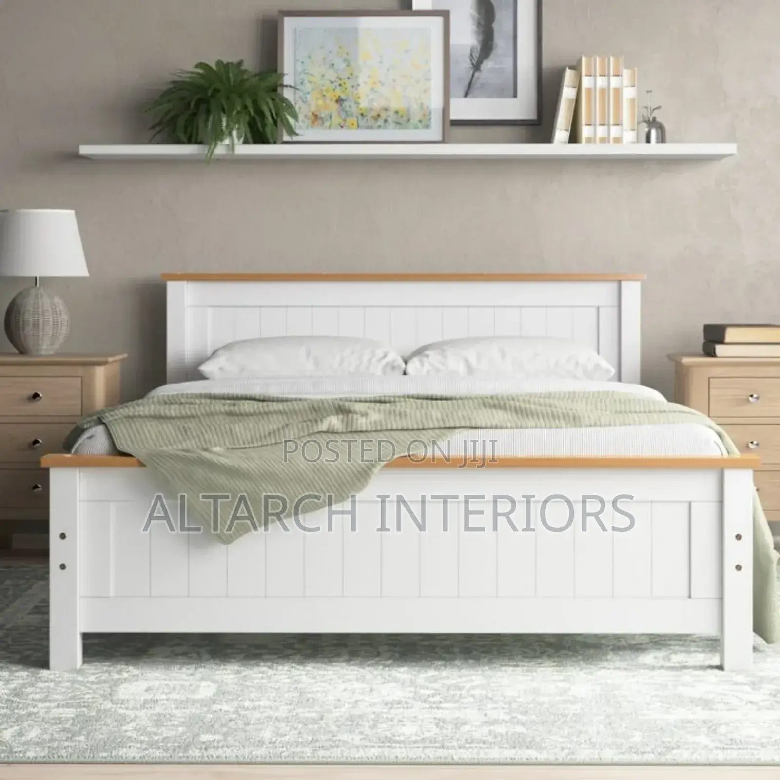 5by 6 White Modern Bed
