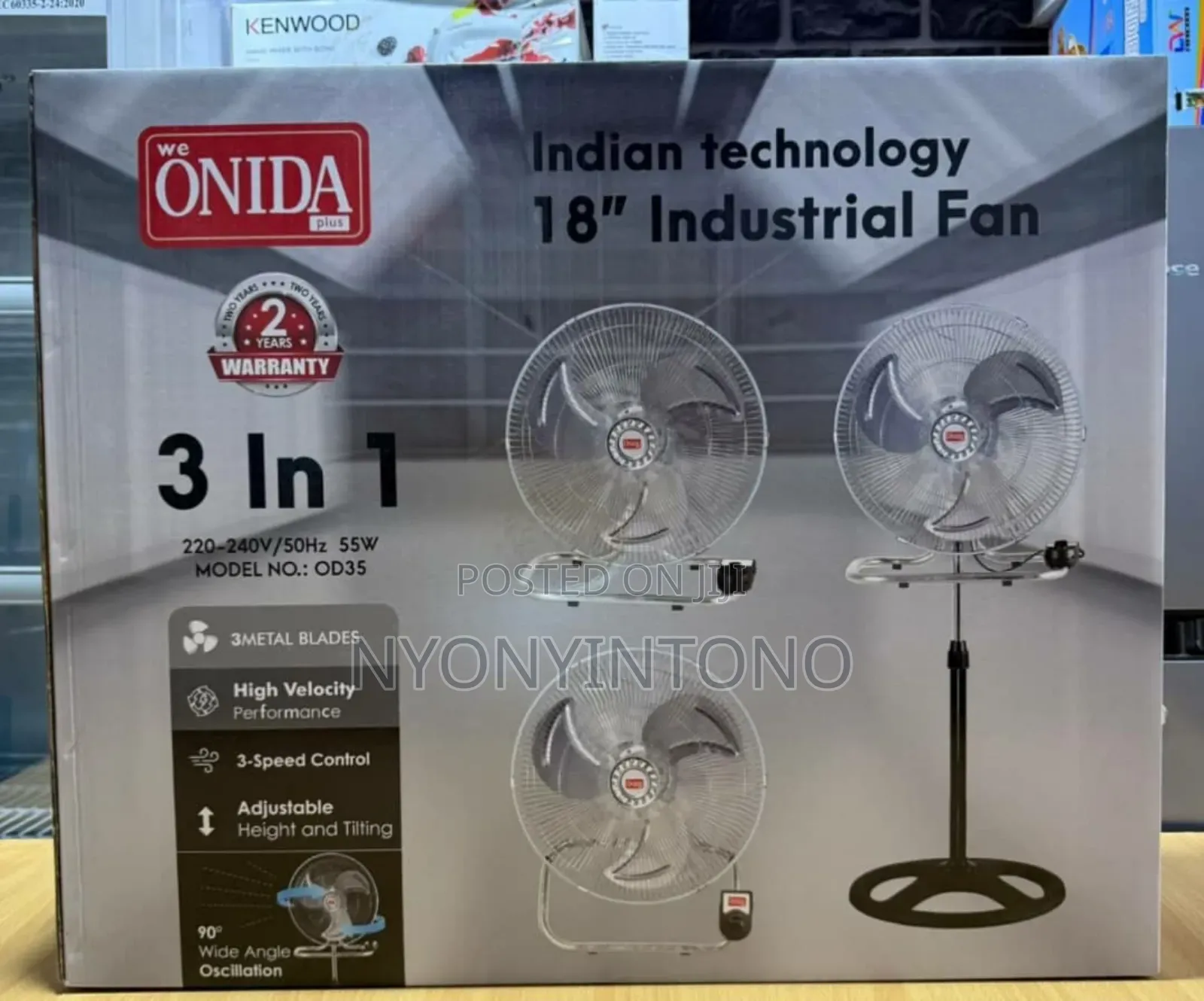 Orida 3 in 1 18" Multi-Functional Stand Fan