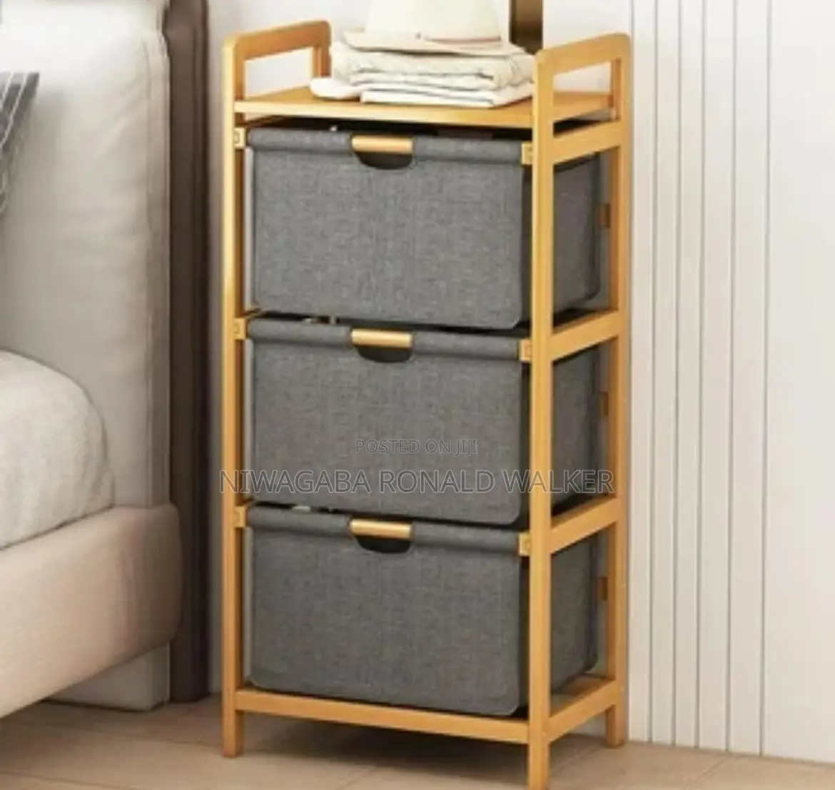 Bamboo 3-Drawer Storage Unit Rack