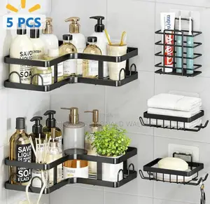 5pc Bathroom / Shower Caddy Organizer -Black